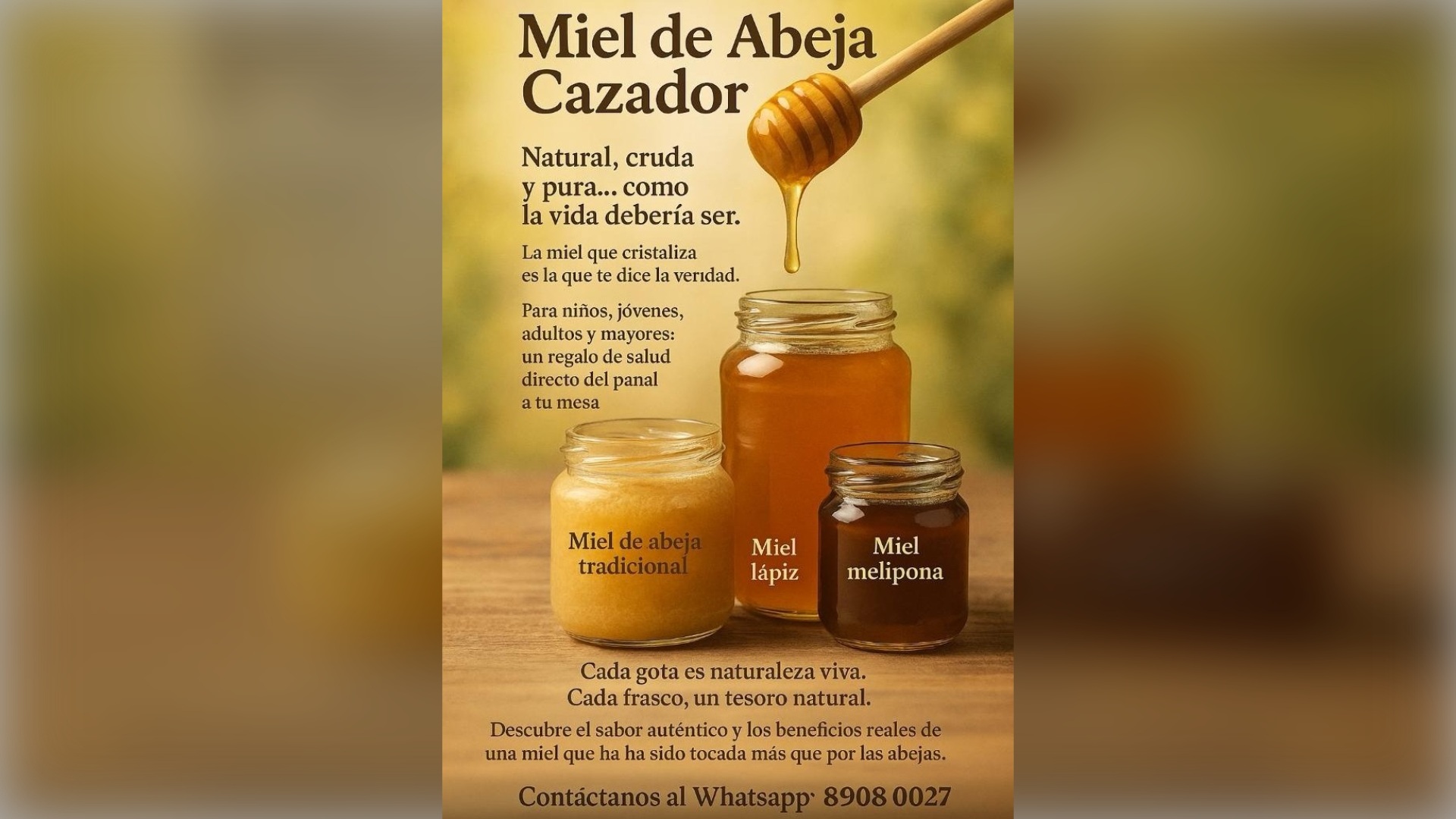 información de diferentes tipos de miel